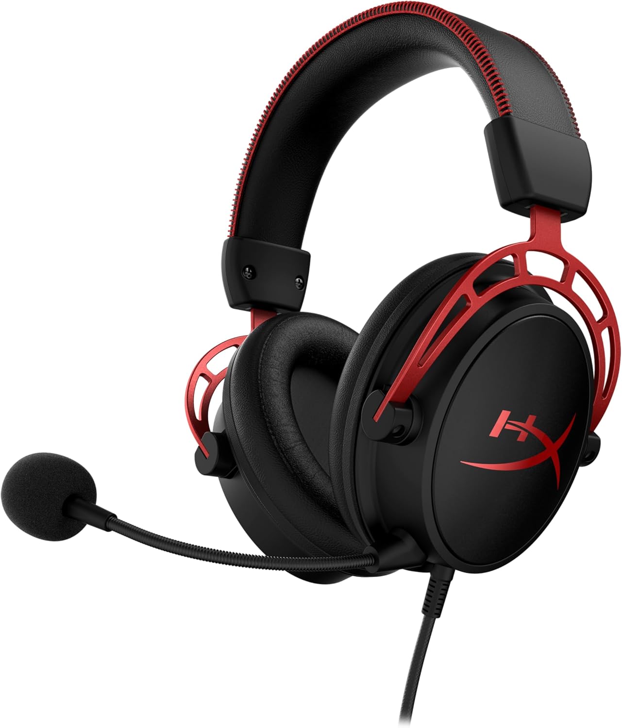 HyperX Cloud Alpha - Gaming Headset, Dual Chamber Drivers, Legendary Comfort, Aluminum Frame, Detachable Microphone, Works on PC, PS4, PS5, Xbox One/ Series X|S, Nintendo Switch and Mobile – Red - PuriLite