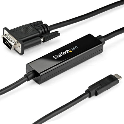 3.3ft (1m) USB C to VGA Cable - 1920x1200/1080p USB Type C to VGA Video Active Adapter Cable - Thunderbolt Compatible - Laptop to VGA Monitor/Projector - DP Alt Mode HBR2 - PuriLite