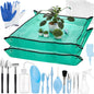 TOPZEA 23 Pack Succulent Tool Set, 2 Pack 39.4" Plant Repotting Mat Indoor Transplanting Tool Supplies Miniature Bonsai Hand Tool Kit with Plant Potting Mat, Garden Mini Gardening Tools for Plant Care - PuriLite