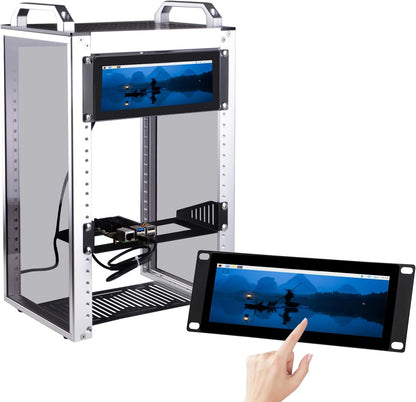 GeeekPi 7.84-Inch 1280x400 LCD Touch Screen 2U Rack-Mount Monitor for DeskPi RackMate T0/T1/T2 Server Cabinet - PuriLite