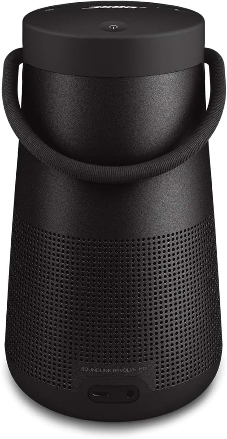 Bose SoundLink Revolve+ (Series II) Portable Bluetooth Speaker - Wireless Water-Resistant Speaker with Long-Lasting Battery and Handle, Black - PuriLite