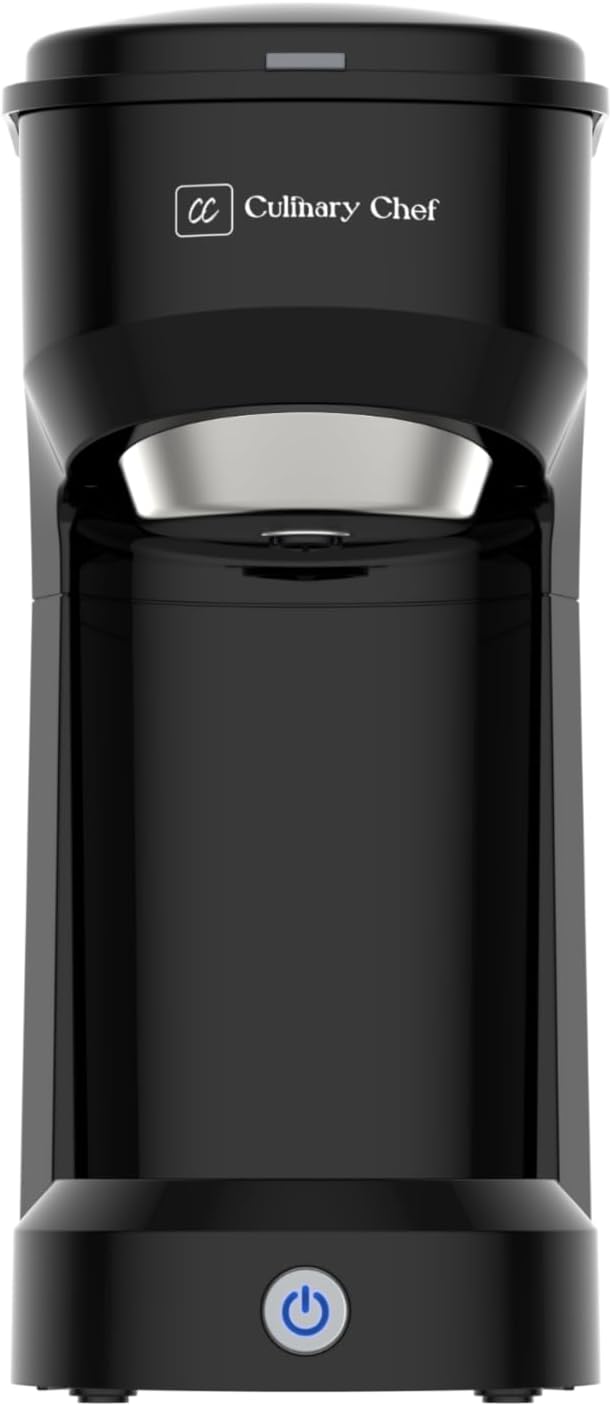CULINARY CHEF Retro Single Serve Maker, Brewer for Ground Coffee, 300 milliliters, BLACK - PuriLite