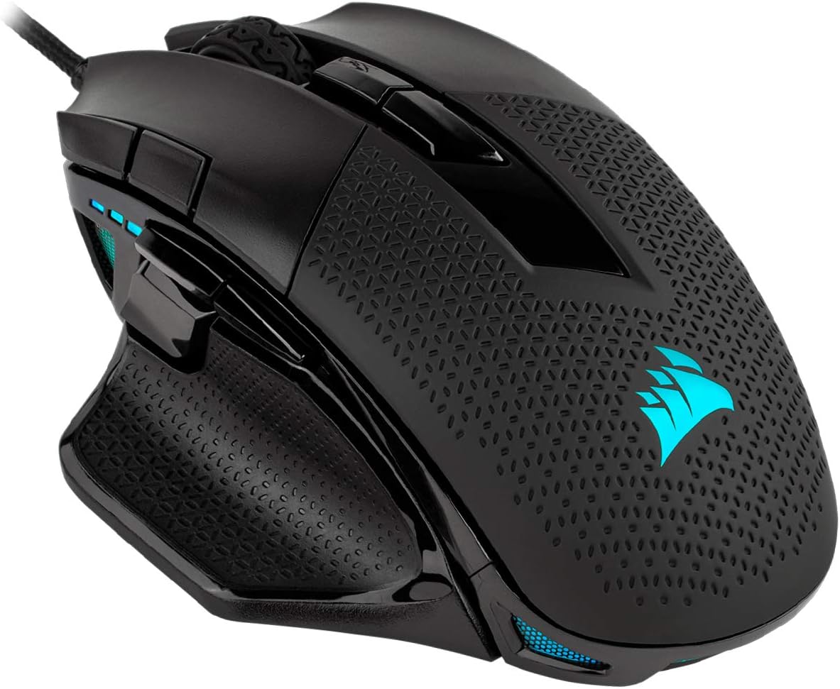 Corsair Nightsword RGB, Performance Tunable FPS/MOBA Gaming Mouse, Black, Backlit RGB LED, 18000 DPI, Optical - PuriLite