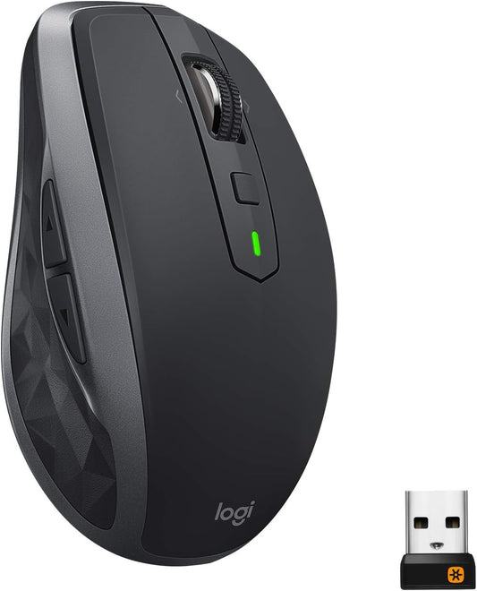 Logitech MX Anywhere 2S Bluetooth Edition Wireless Mouse - Use On Any Surface, Hyper-Fast Scrolling, Rechargeable, Control Up to 3 Apple Mac and Windows Computers and Laptops - PuriLite