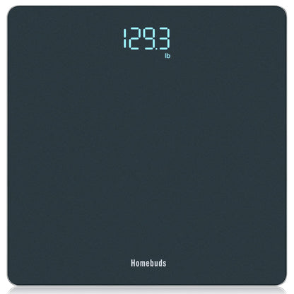 Homebuds Digital Bathroom Scale for Body Weight, Weighing Professional Since 2001, Crystal Clear LED and Step-on, Batteries Included, 400lb/180kg, Blue - PuriLite