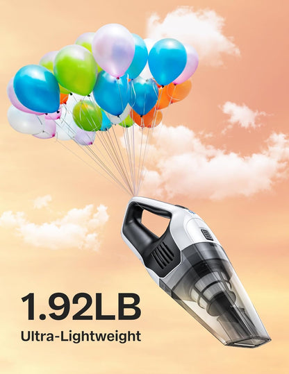 Handheld Vacuum Cleaner, 8000Pa Strong Suction Portable Hand Vacum Cordless with 25-30Mins Long Runtime Rechargeable Battery Lightweight for Home and Car Carpet Stairs Pet Hair Deep Cleaning - PuriLite