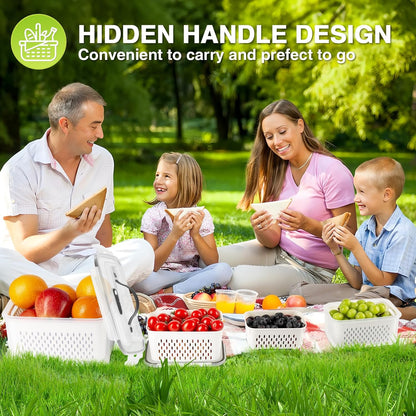 4 PC Large Fresh Fruit Containers for Fridge,Luxear Fridge Container Set BPA Free,Dishwasher & Microwave Safe Produce Keeper Fresh Box for Refrigerator,Stackable Clear Frigerator Organizer for Kitchen - PuriLite