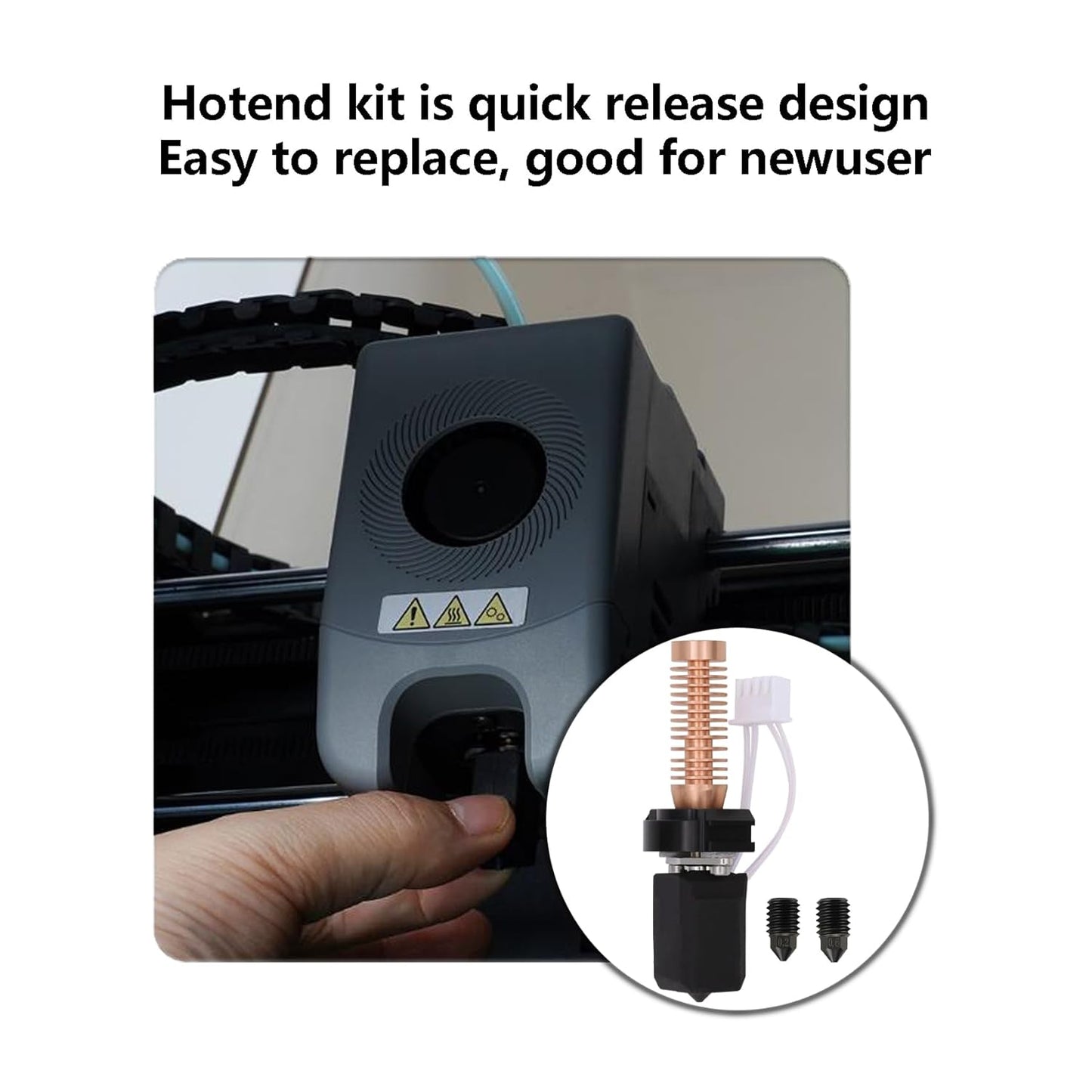 Upgrade Hotend Kit for Flashforge Adventurer 5M/5M Pro, Quick Replaceable Hot End Assembly 0.2/0.4/0.6mm Hardened Steel Nozzle for Adventurer 5M 3D Printer Part - PuriLite