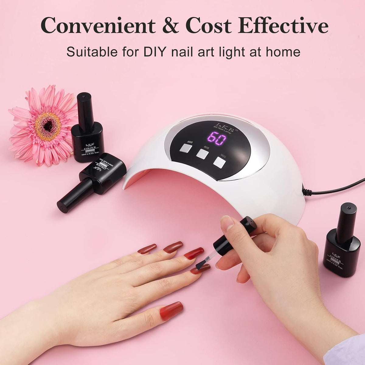 Wisdompark UV LED Nail Lamp, 54W UV Light for Gel Nails with Automatic Sensor/3 Timer Setting Professional Nail Dryer Gel Polish Curing Lamp Nail Art Tools (White) - PuriLite