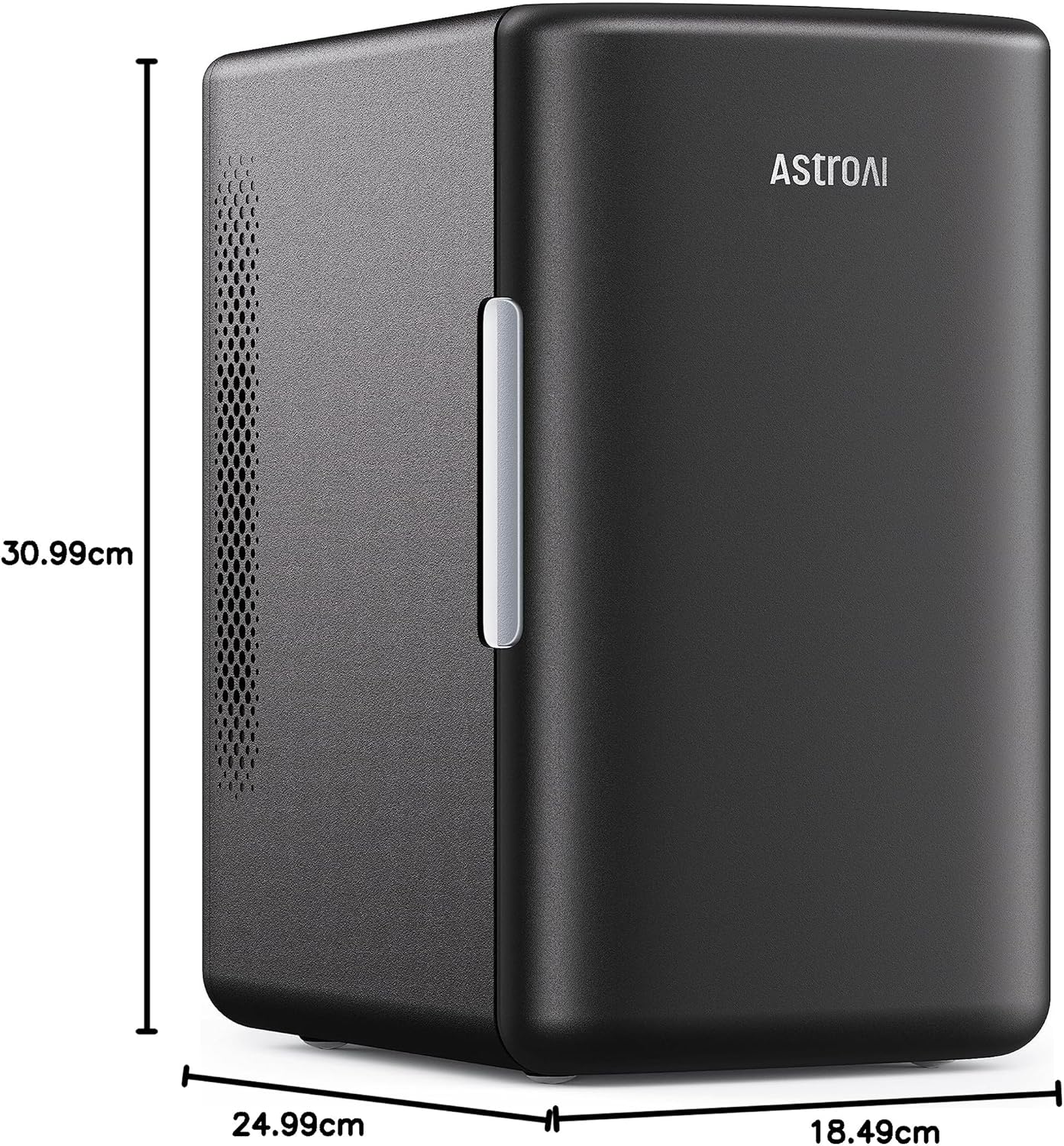 AstroAI Mini Fridge 2.0 Gen, 6 Liter/8 Cans Makeup Skincare Fridge 110V AC/ 12V DC Portable Thermoelectric Cooler and Warmer Little Tiny Fridge for Bedroom, Cosmetics (Dark Black) - PuriLite