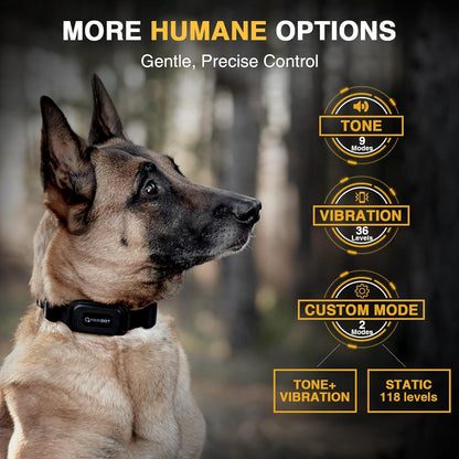 ABBIDOT Shock Collar - 4500ft Range Dog Training Collar, Super Mode, E-Clicker, Night Light, Safety Lock, Waterproof & Rechargeable E Collar for Small to Large Dogs (10-130 lbs) - PuriLite