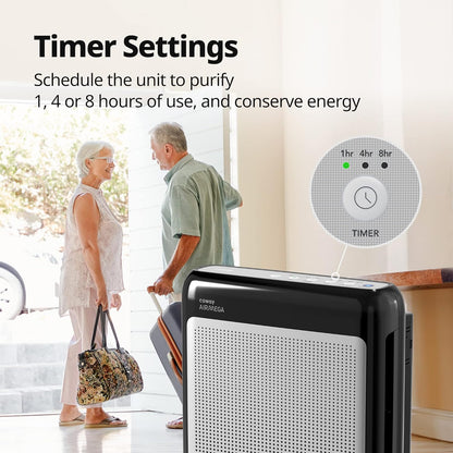 Coway Airmega AP-1512HH True HEPA Air Purifier with Air Quality Monitoring, Auto Mode, Timer, Filter Indicator, Eco Mode - PuriLite