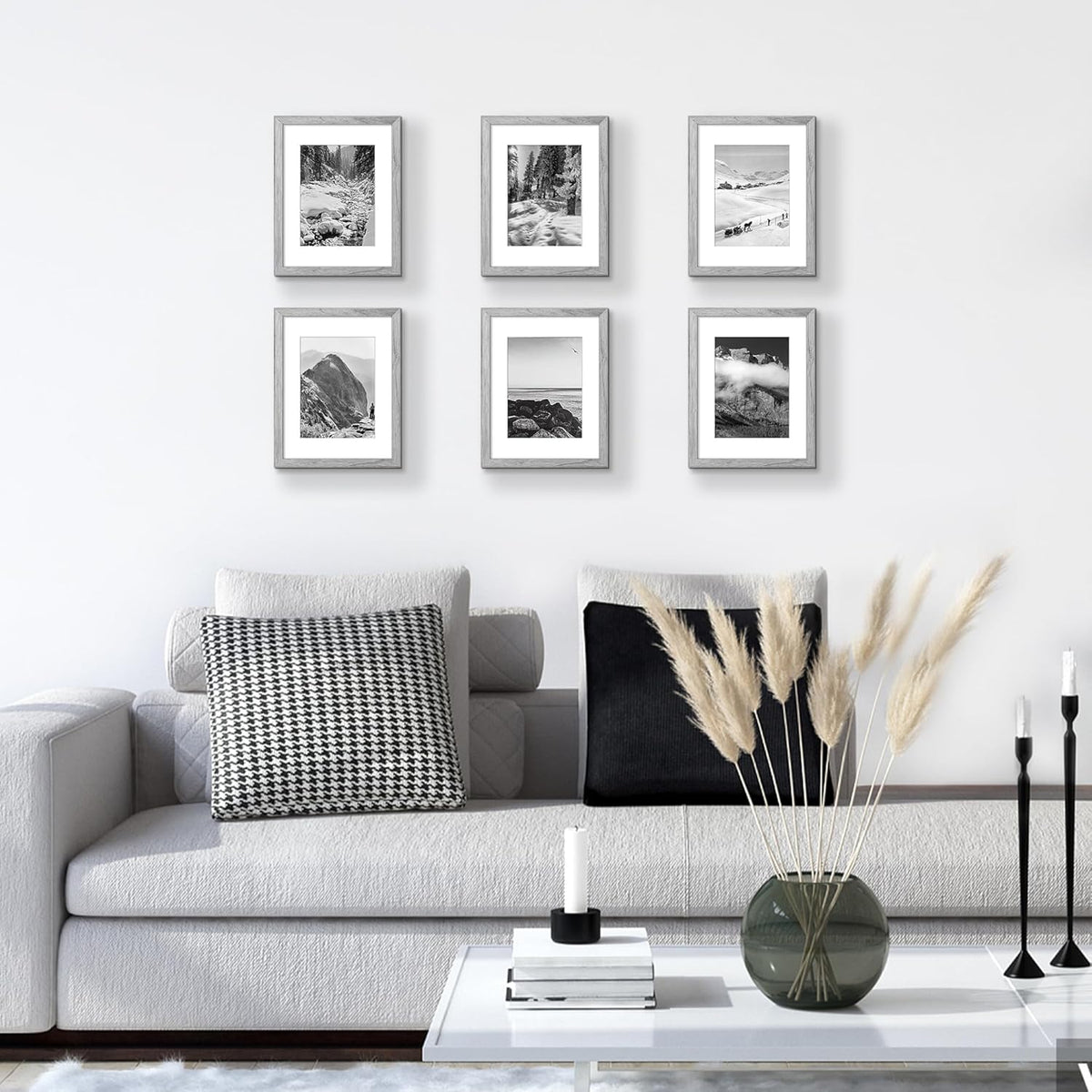 upsimples 11x14 Picture Frame, Display Pictures 8x10 with Mat or 11x14 Without Mat, Wall Hanging Photo Frames, Black - PuriLite
