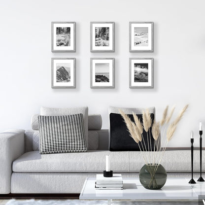 upsimples 11x14 Picture Frame, Display Pictures 8x10 with Mat or 11x14 Without Mat, Wall Hanging Photo Frames, Black - PuriLite