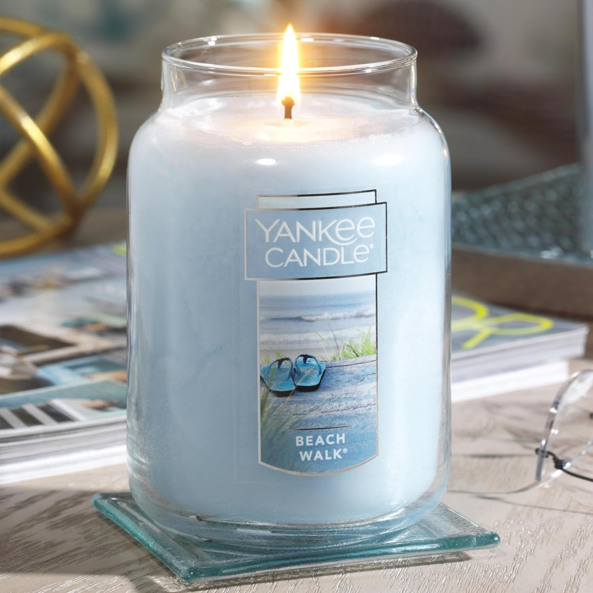 Yankee Candle Scented Candle, Sage & Citrus, Original Large Jar Candle, 110-150 Hours of Burn Time, 22 oz. - PuriLite