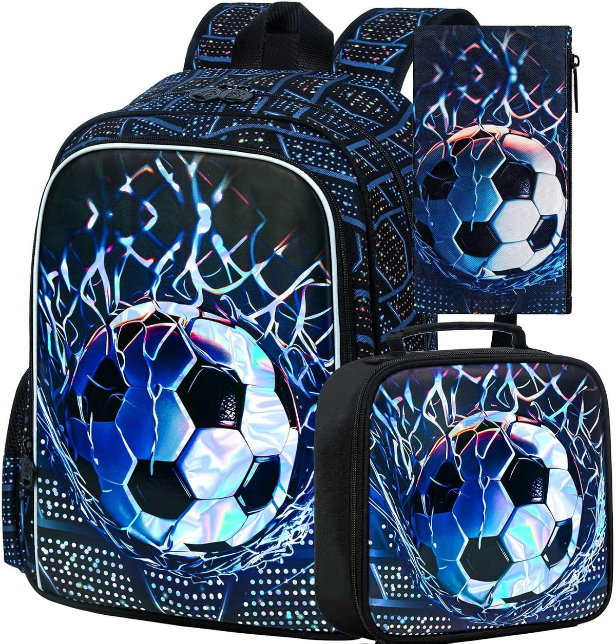 3pcs Backpack for Boys and Girls, 16” Kids Kindergarten Bookbag with Lunch Box, Cute Elementary Backpacks for Boy Girl - PuriLite