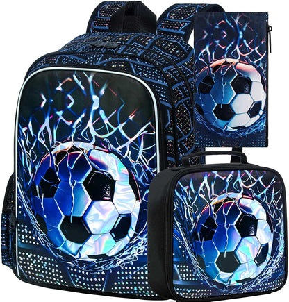 3pcs Backpack for Boys and Girls, 16” Kids Kindergarten Bookbag with Lunch Box, Cute Elementary Backpacks for Boy Girl - PuriLite