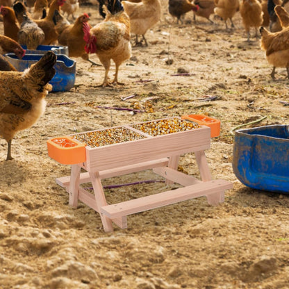 Chicken Feeders No Waste No Waste Wooden Table Poultry Feeding Equipment