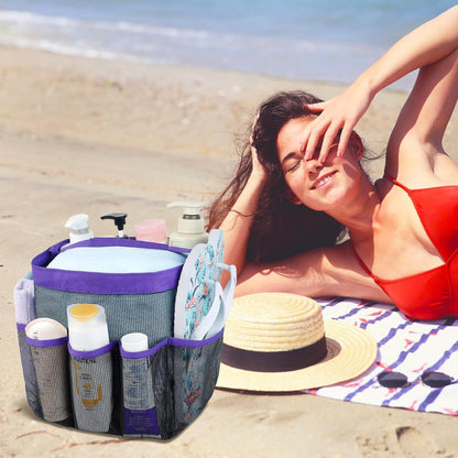 Attmu Mesh Shower Caddy Portable for College Dorm Room Essentials with 8 Pockets, Hanging Shower Caddy Basket Tote Bag Toiletry Accessories for Bathroom - PuriLite