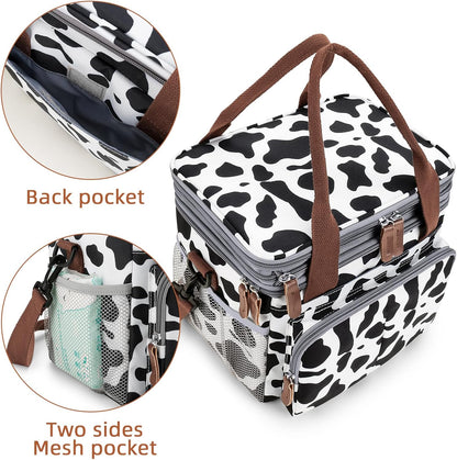 Lunch Bag Women Insulated Lunch Box for Work, Purple Expandable Large Lunch Bags, Leakproof Double Deck Lunch Box Cooler Bag（Purple） - PuriLite