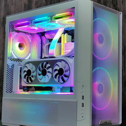 AsiaHorse COSMIQ-Black 120mm PC RGB Fans, 5V 3-PIN Connector Daisy Chain FDB PWM Computer Case Fans with RGB Controller for Cases CPU Liquid Coolers, 3Pack (Black) (Black, 3_Pack_Forward_Blade) - PuriLite