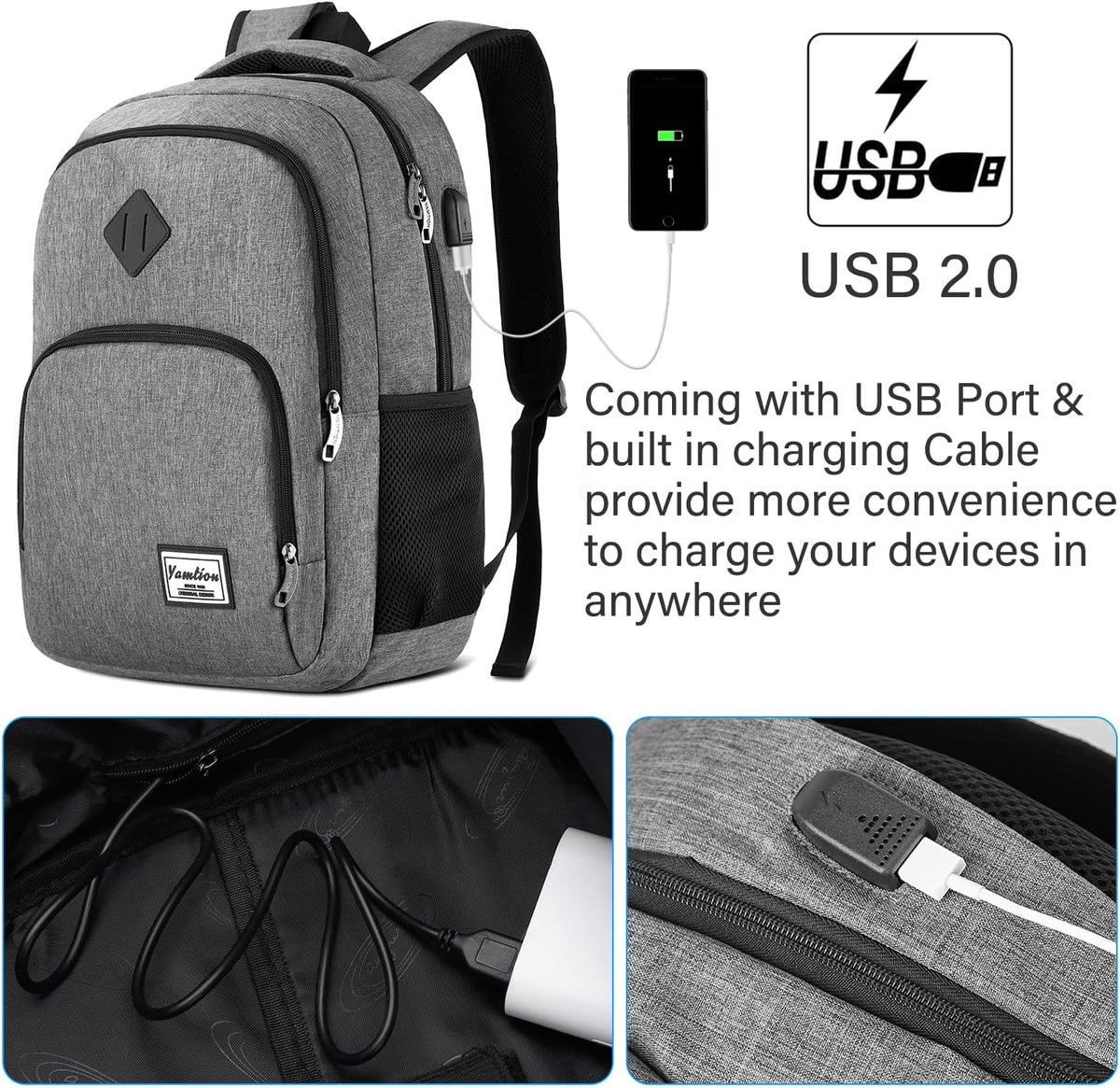 Backpack for Teen Girls,Boys School Backpack for Women with USB,College Backpack,Big Flower - PuriLite
