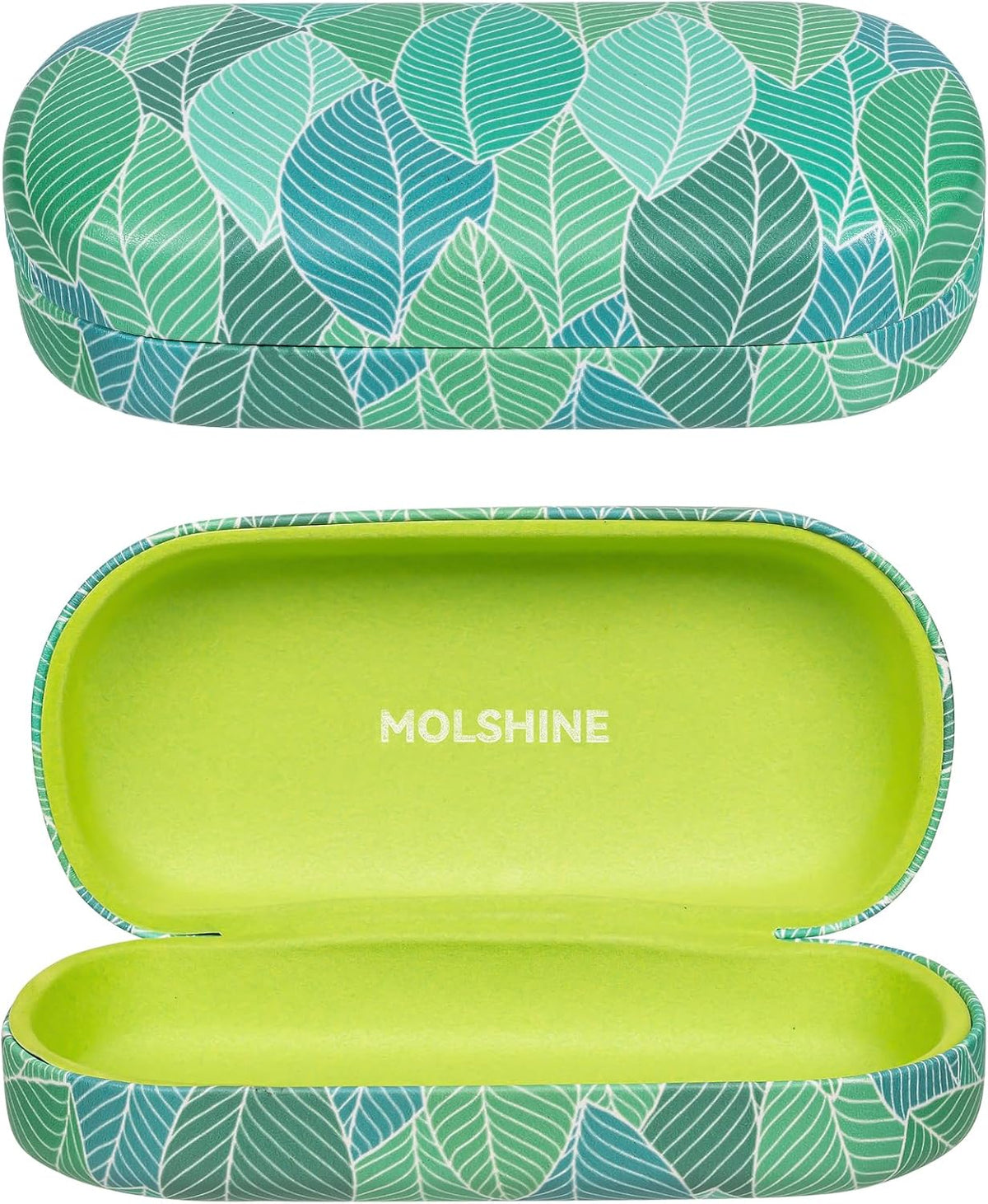 molshine Hard Shell Leather Sunglasses Case,Classic Large Glasses Case for Women Men,Sunglass Eyeglasses - PuriLite