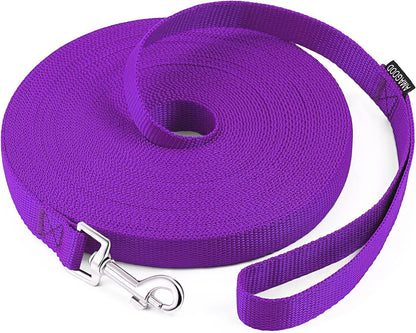 AMAGOOD Dog/Puppy Obedience Recall Training Agility Lead-15 ft 20 ft 30 ft 50 ft Long Leash-for Dog Training,Tie Out,Play,Safety,Camping (15 feet, Black) - PuriLite