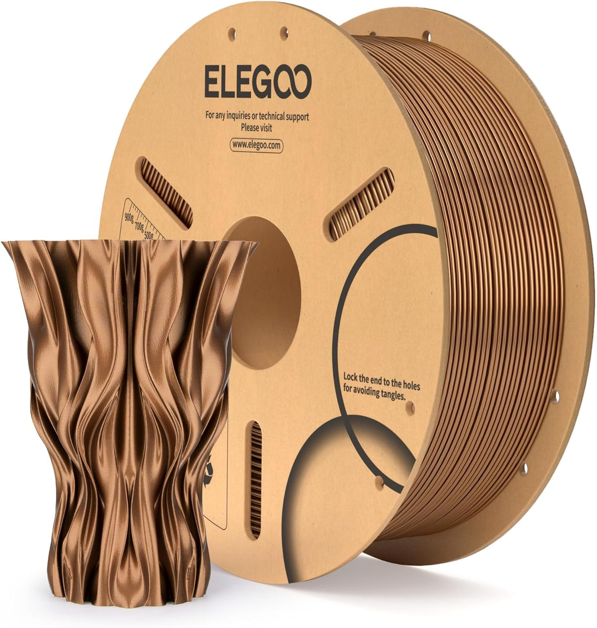 ELEGOO PLA Filament 1.75mm Black 1KG,3D Printer Filament Dimensional Accuracy +/- 0.02mm,1kg Cardboard Spool(2.2lbs) 3D Printing Filament Fits for Most FDM 3D Printers - PuriLite