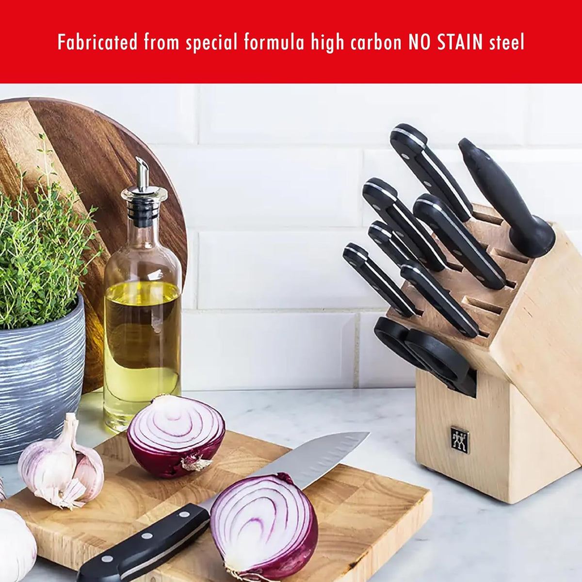 Zwilling J.A. Henckels HI Forged Contour 9 PC Block Set, Black/Silver - PuriLite