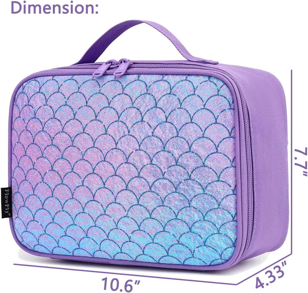 FlowFly Kids Lunch Box Insulated Soft Bag Mini Cooler Back to School Thermal Meal Tote Kit for Girls, Boys, Black - PuriLite