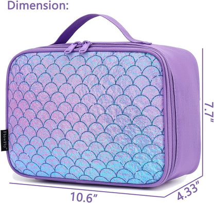 FlowFly Kids Lunch Box Insulated Soft Bag Mini Cooler Back to School Thermal Meal Tote Kit for Girls, Boys, Black - PuriLite