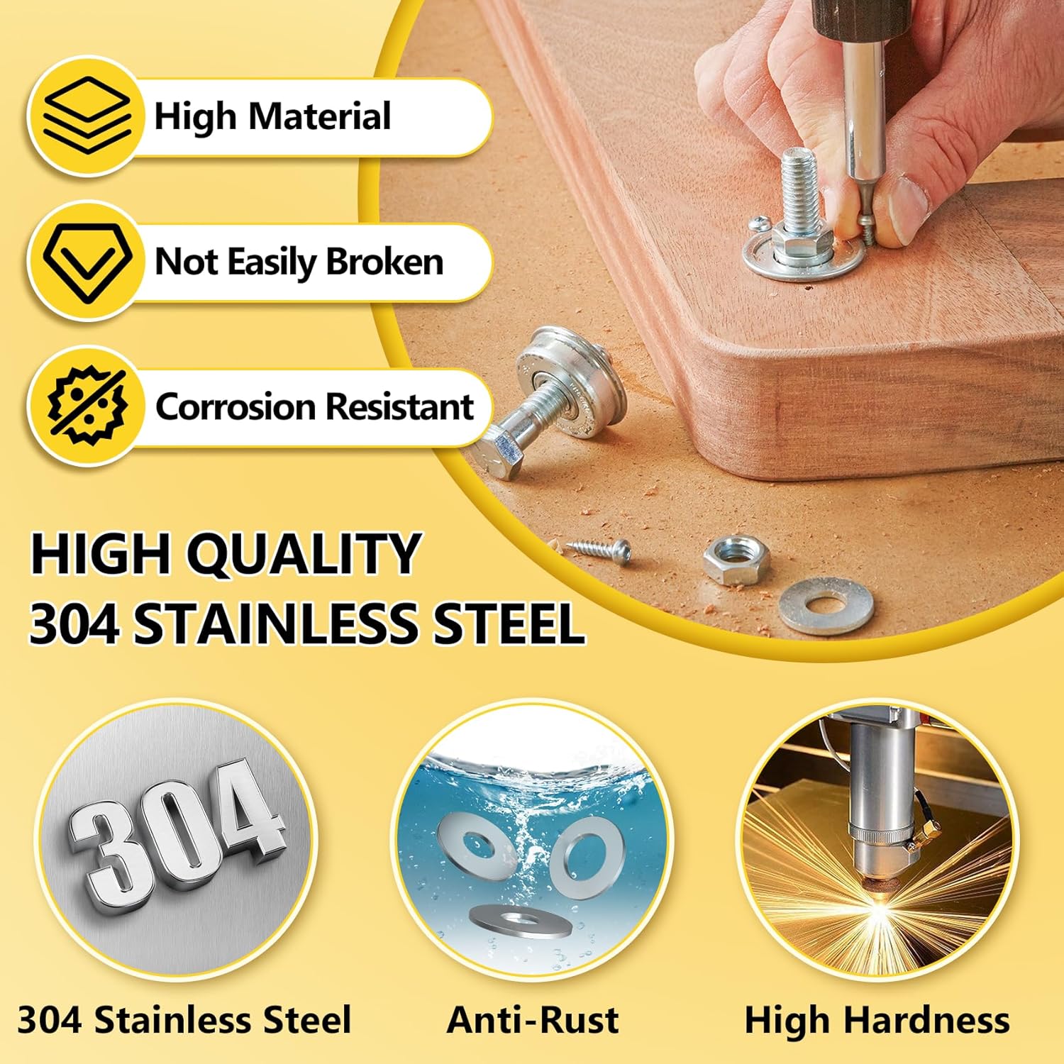 1050Pcs Flat Washers Set, 304 Stainless Steel Flat Washers for Screws, Assorted Sizes (M2 M2.5 M3 M4 M5 M6 M8 M10 M12) for Industrial Use - PuriLite
