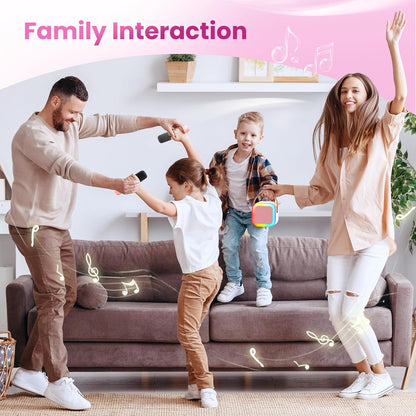 Karaoke Machine for Kids Adults, Portable Bluetooth Mini Karaoke Microphone Singing Speaker Karaoke Player with 2 Wireless Mic Toys for All Smartphones,Birthday, Family,Home Party (Purple) - PuriLite