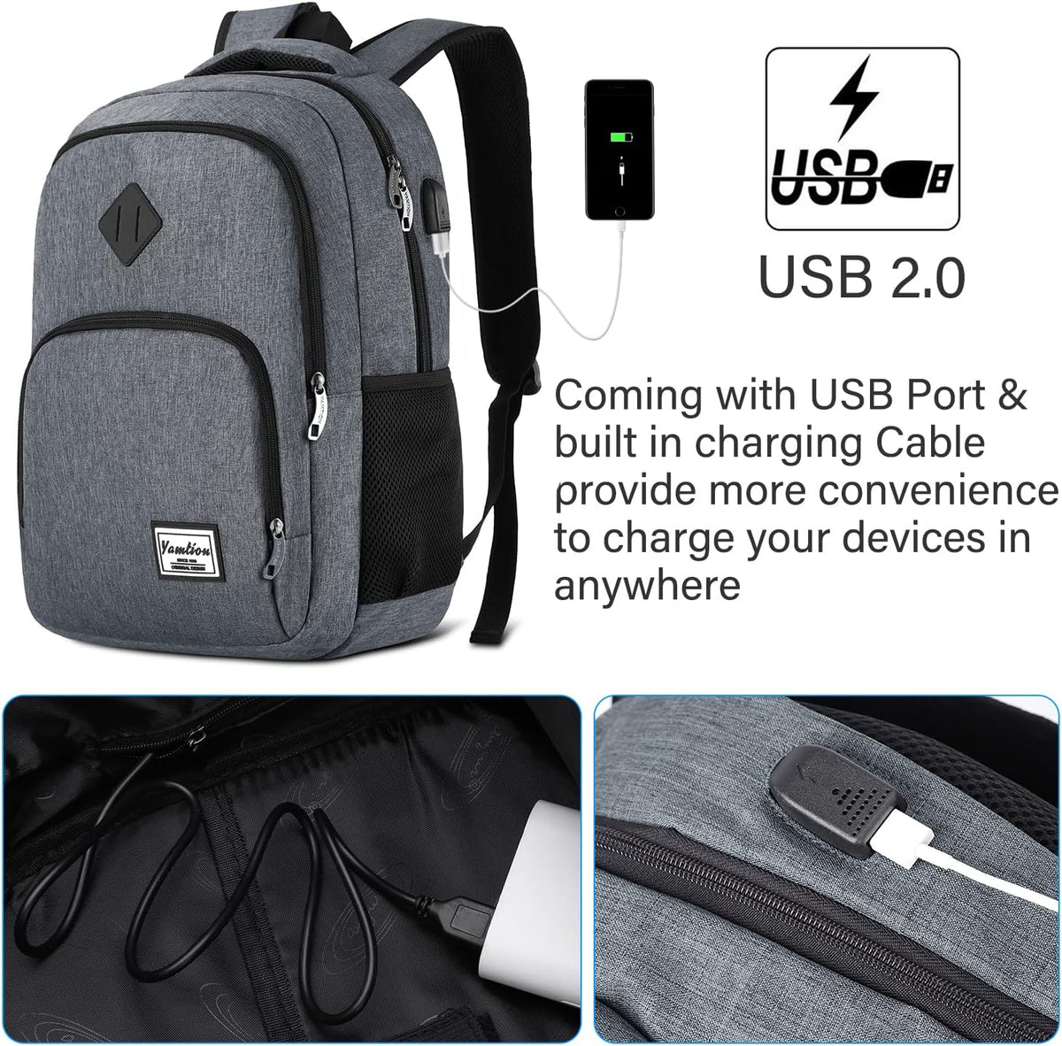 Backpack for Teen Girls,Boys School Backpack for Women with USB,College Backpack,Big Flower - PuriLite