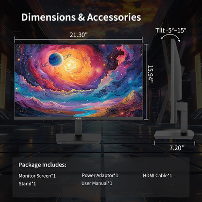 KTC 32 Inch 2K Computer Monitor, IPS 1440p Monitor with Ultra-Thin Bezels, HDR10, Freesync/G-sync, HDMI/DP Ports, Tilt Adjustable, Eyecare, Ideal for Business, Office, and Casual Gaming - PuriLite