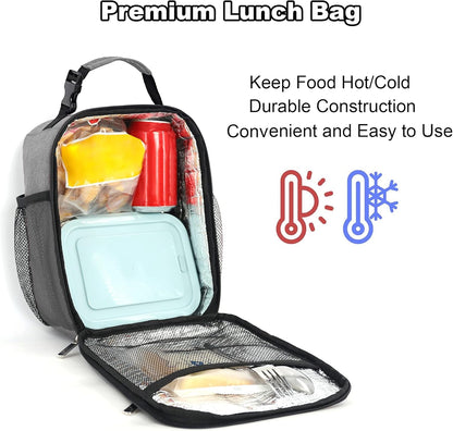 Lunch Box for Men Women Adults Small Lunch Bag for Office Work Picnic - Reusable Portable Lunchbox, Black - PuriLite