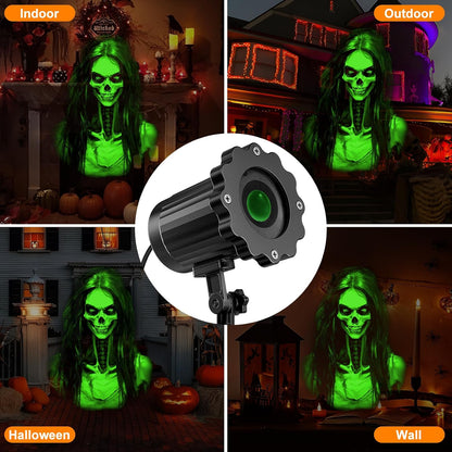 Halloween Projector Lights Outdoor,3D Dynamic Skull Ghost Decorations Light,Clearer Skull HD Patterns,Night Light for Home Window Wall Halloween Decor
