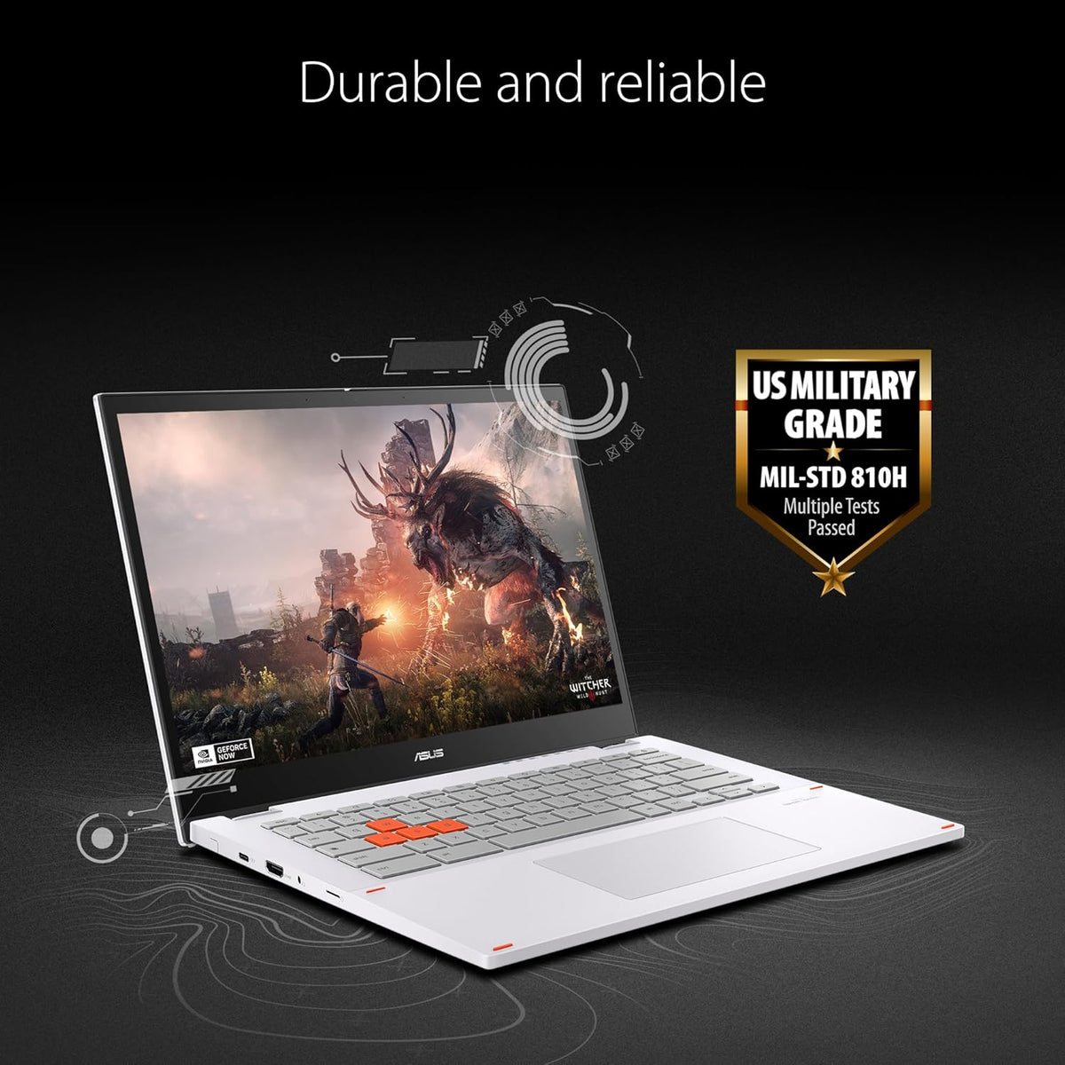 ASUS Chromebook Vibe CX34 Flip Cloud Gaming Laptop, 14" 144Hz Touchscreen Display, Intel® Core™ i5-1235U Processor, 512GB SSD, 16GB RAM, ChromeOS, Pearl White, CX3401FBA-AS51T-CB - PuriLite