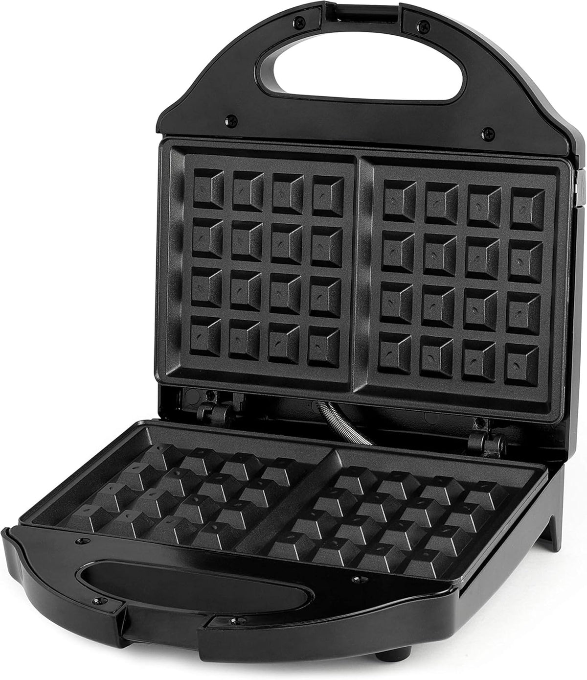 Salton Belgian Waffle Maker | Non-Stick Surface | 2 Waffles in Under 3 Minutes | Compact Upright Storage | Cool-Touch Handles | Recipe Book Included | Perfect for Breakfast & More | Black | WM1075BK - PuriLite