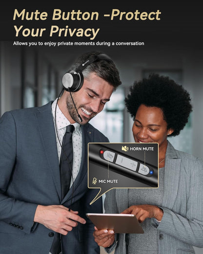 Voistek Computer HeadphonesWired USB C/3.5MM/USB Headset; with Noise Cancelling Microphone & Volume Controls Compatible with PC,Laptop,Mac,iPad,Home,Office,Meeting,Skype,Zoom(882F) - PuriLite