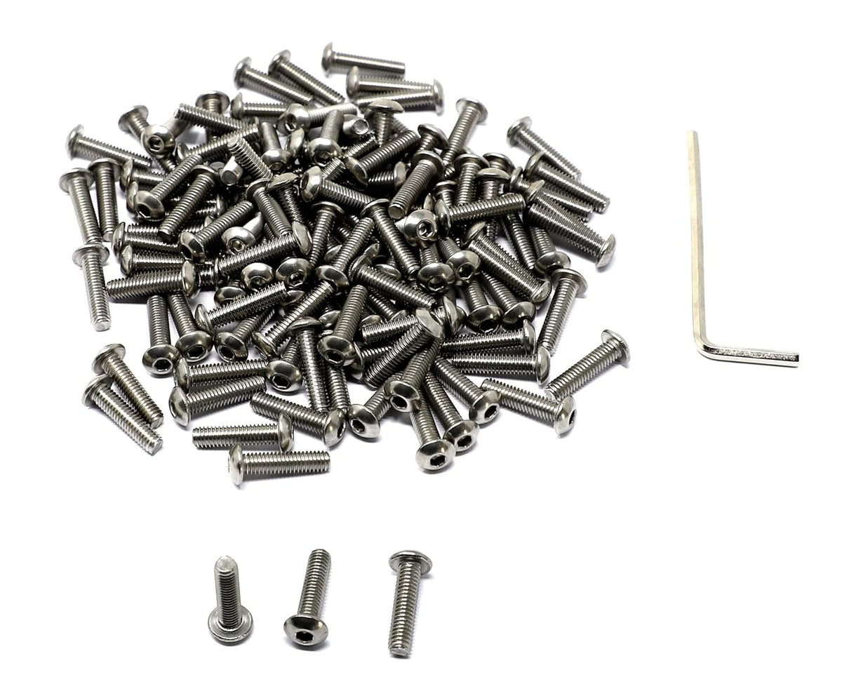 iexcell 50 Pcs M6 x 20mm Thread Pitch 1 mm Stainless Steel 304 Hex Socket Button Head Cap Screws Bolts Kit - PuriLite