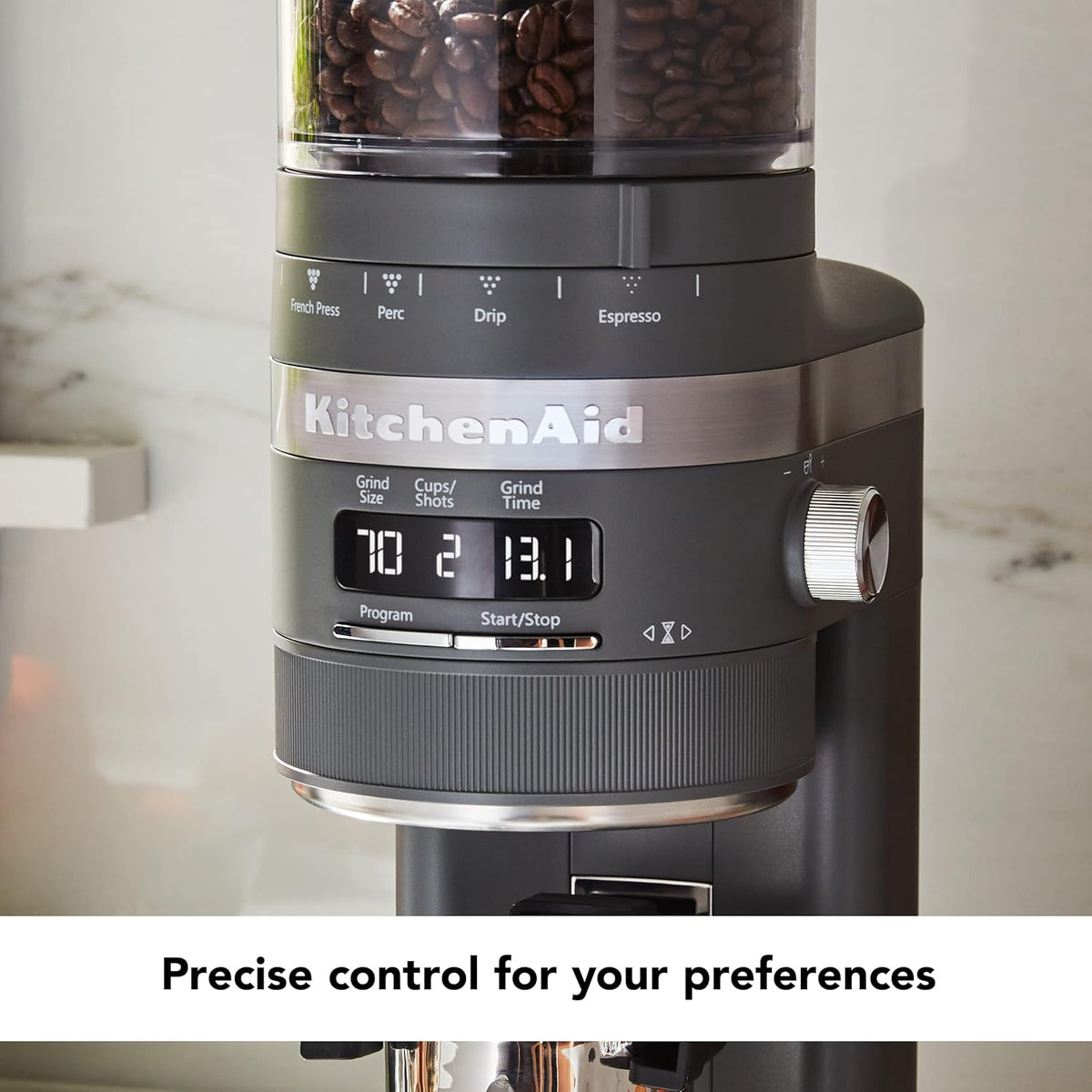 KitchenAid Burr Coffee Grinder, Black Matte, KCG8433BM - PuriLite