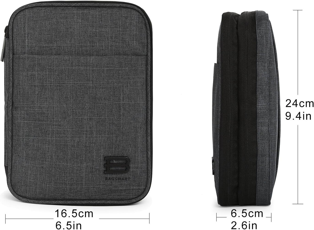BAGSMART Electronic Organizer, Travel Cable Organizer Double Layer Electronics Accessories Cases Portable for Tablet 7.9", USB Drive, Cords, Black - PuriLite