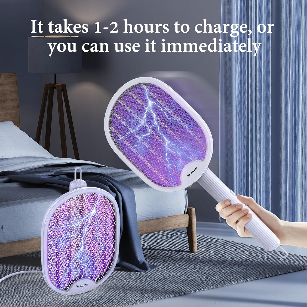 PALONE Solar Bug Zapper with 5.5W Solar Panel Charging, USB Charging Bug Zapper Light for Outdoor and Indoor - PuriLite