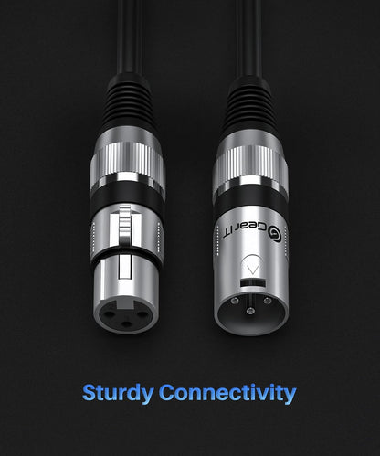 GEARit XLR Male to Female Microphone Cable (10 Feet, 6-Pack) 3-Pin Balanced Shielded Mixer, Recording Studio, Podcast - Black - PuriLite