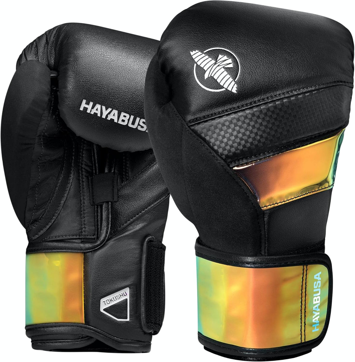 Hayabusa T3 Boxing Gloves for Men and Women Wrist and Knuckle Protection, Dual-X Hook and Loop Closure, Splinted Wrist Support, 5 Layer Foam Knuckle Padding - PuriLite