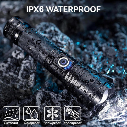 Rechargeable Flashlight 990000 High Lumens,Brightest LED Flashlights & 5 Modes,Powerful Flash Light,IPX6 Waterproof Super Bright Flashlight for Camping, Hiking - PuriLite