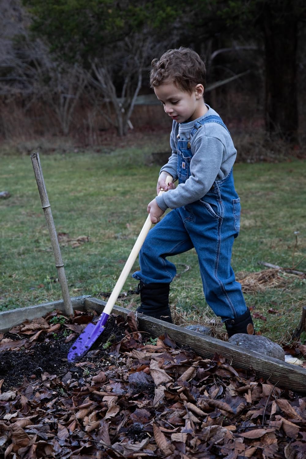 G & F Products 10018 JustForKids Kids Garden Tool Set Toy, Rake, Spade, Hoe and Leaf Rake, Reduced Size, 4-Piece - PuriLite