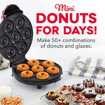 DASH Mini Donut Maker Machine for Kid-Friendly Breakfast, Snacks, Desserts & More with Non-stick Surface, Makes 7 Doughnuts - Aqua - PuriLite